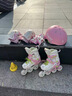 小狀元輪滑鞋兒童溜冰鞋女童男童6-12歲專(zhuān)業(yè)初學(xué)滑冰旱冰直排輪夢(mèng)想家L5 桃桃粉【頭盔護具包】 S (適合運動(dòng)鞋26-31碼)尺碼可調 曬單實(shí)拍圖