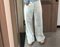UR2026春季新款女裝簡(jiǎn)約日常純色百搭闊腿休閑長(cháng)褲UYY850218 本白 27 曬單實(shí)拍圖