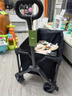 原始人露營(yíng)推車(chē)戶(hù)外營(yíng)地拖車(chē)旅行可折疊手推野餐野營(yíng)手拉車(chē)遛娃小拉車(chē) 300L 曜石黑【后開(kāi)越野款】雙剎快拆越野輪+快拆布套 曬單實(shí)拍圖