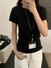 尤克達蒂（yookdd）正肩短袖t恤女夏2026新款修身緊身顯瘦半袖內搭打底上衣 正肩短袖【黑色】 M 曬單實拍圖