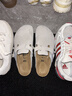 BIRKENSTOCK勃肯德國進(jìn)口女款牛皮絨面革時(shí)尚灰色Boston包頭拖鞋 石灰色窄版1027751 38 曬單實(shí)拍圖