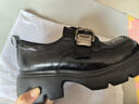 百麗（Belle）張凌赫推薦黑巧樂(lè )福鞋女商場(chǎng)英倫風(fēng)牛皮厚底小皮鞋E1Z1DAM6預售 黑色 37 曬單實(shí)拍圖