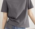 對白（DUIBAI）【AN大碼系列】設計感收腰短袖T恤夏季微胖mm多巴胺上衣體恤 深灰色 L 建議體重125-135 曬單實(shí)拍圖
