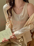 浪莎雪花棉寬松吊帶背心女打底可外穿慵懶風(fēng)遮肉小背心日系無(wú)袖上衣 曬單實(shí)拍圖