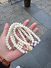 山中玉白玉菩提根手串108顆男女款佛珠文玩念珠手鏈項鏈中秋禮物白霧川 曬單實(shí)拍圖