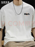 馬克華菲（MARK FAIRWHALE）短袖男士夏季潮牌休閑短袖T恤男寬松重磅220g純棉男裝 白色 XL 曬單實(shí)拍圖