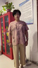 俞兆林（YUZHAOLIN）母親節衣服奶奶冰絲夏裝媽媽6070歲套裝中老年人衣服女太太夏季 卡其色(套裝) 2XL 建議(100-115斤) 曬單實拍圖