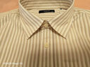 哈吉斯（HAZZYS）男裝 26春季新款襯衫男豎條紋高支純棉男士襯衣ASCZK1DAX47 米色BI L （175/96A 48） 曬單實(shí)拍圖