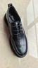 百麗通勤商務(wù)皮鞋男鞋春夏牛皮褶皺皮休閑皮鞋A1373 黑色-單里 40 曬單實(shí)拍圖