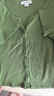 UR2026夏季新款女裝休閑簡(jiǎn)約百搭紐扣式修身短袖T恤UYY450058+ 軍綠 (偏短) M 曬單實(shí)拍圖