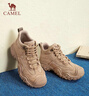 駱駝（CAMEL）工裝靴女休閑拼接厚底高幫鞋登山鞋馬丁靴 L24W283645 卡其 37  曬單實(shí)拍圖