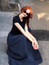 圣保美短袖連衣裙女夏季2026新款海邊度假氣質(zhì)顯瘦a字裙子韓系穿搭長(cháng)裙 藏青色連衣裙 S 曬單實(shí)拍圖