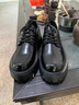 卡帝樂(lè )鱷魚(yú)（CARTELO）皮鞋男真皮春秋季韓版商務(wù)正裝休閑大頭厚底增高結婚新郎德比鞋子 黑色 42 【標準皮鞋碼-相當于運動(dòng)鞋43碼】 曬單實(shí)拍圖