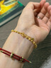 老廟黃金足金磨砂間光珠手鏈女基礎鏈轉運珠送女友生日禮物 曬單實(shí)拍圖
