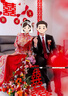 羅蒙新郎結婚禮服西服套裝男士韓版修身休閑正裝訂婚婚禮西裝 黑色二扣西服+西褲+馬甲+送襯衫 XL 曬單實拍圖