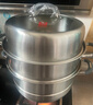 康巴赫304不銹鋼三層蒸鍋蒸籠復底大湯蒸鍋多功能鍋具32cm燃氣灶通用 曬單實(shí)拍圖