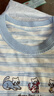 百圖（betu）女裝2026年春夏新款萌貓刺繡T恤清新彩條顯瘦短袖上衣女2602T25 藍白條 L 曬單實(shí)拍圖