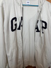 GAP男女裝春季款字母logo拉鏈連帽衛衣寬松外套美版868454 白色 M 美碼 L亞洲碼180/96A 曬單實(shí)拍圖