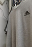 adidas純棉休閑三條紋針織運動圓領正肩短袖T恤上衣男夏阿迪達斯   中麻灰   M 曬單實拍圖