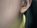 百泰首飾（BATAR JEWELLERY）生日禮物黃金耳飾幾何方形小方塊999足金耳釘立體耳棍養耳棒 小方形立體耳釘0.66g 曬單實(shí)拍圖
