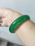 澤心雅玉 玉髓手鐲白月光瑪瑙玉髓綠鐲子少女清新綠色 內徑58-59（適合105斤-120斤） 曬單實(shí)拍圖
