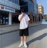 浩術(shù)冰絲涼感短袖t恤男夏季寬松美式復(fù)古潮流印花五分半袖體恤上衣男 T188黑色+T207灰色 薄款 【超值兩件裝】 XL 曬單實拍圖