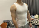 GGG COMPLEX·G哥男裝/背心升級(jí)版運(yùn)動(dòng)健身背心男緊身彈力休閑打底衫美式T恤 白色 L 2 曬單實(shí)拍圖