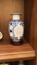 景德鎮(zhèn)陶瓷器小號(hào)新中式粉彩鏤空花瓶工藝品客廳擺件家居酒柜玄關(guān)書(shū)房電視柜辦公室博古架茶室裝飾品瓷瓶擺設(shè) 青花鏤空玉壺春（配木質(zhì)旋轉(zhuǎn)底座） 曬單實(shí)拍圖