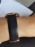 維途薄型柔軟真皮表帶男女手表帶 牛皮平紋適用于CK羅西尼阿瑪尼DW 黑色-玫瑰金扣 19MM 曬單實(shí)拍圖