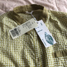 斯琴（siqin）2023夏季新品女純棉格紋翻領單排扣連袖短袖襯衫 BCXS026109 花色 M 曬單實拍圖