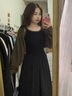 唐菓蜜新款連衣裙女2025春秋女裝韓版時(shí)尚百搭法式氣質(zhì)甜美風(fēng)顯瘦套裝裙 開(kāi)衫+吊帶裙 M 曬單實(shí)拍圖