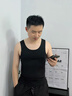 莫代爾120S高支背心男士高端無痕打底衣男工字跨欄運動健身白色老頭汗衫 1件裝(黑色) 【120S高支莫代爾】 L (170) 曬單實拍圖