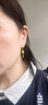 周六福七夕情人節(jié)禮物金鑲玉耳飾女足金沙面耳釘和田碧玉水滴耳墜 一對 曬單實(shí)拍圖