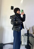 高梵黑金鵝絨服女王4.0小七格羽絨服女短款冬季外套 高定女王黑 S 曬單實(shí)拍圖