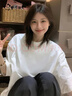 都市麗人純棉短袖t恤女夏季寬松時尚百搭打底衫圓領修身半袖上衣 白色 M 曬單實拍圖