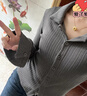 妙奕嘉長袖t恤女士打底衫可外穿秋裝新款衣服女裝polo衫上衣正肩慵懶風(fēng) 深灰喇叭袖polo領(lǐng)上衣 XL 【建議115-130斤】 曬單實(shí)拍圖