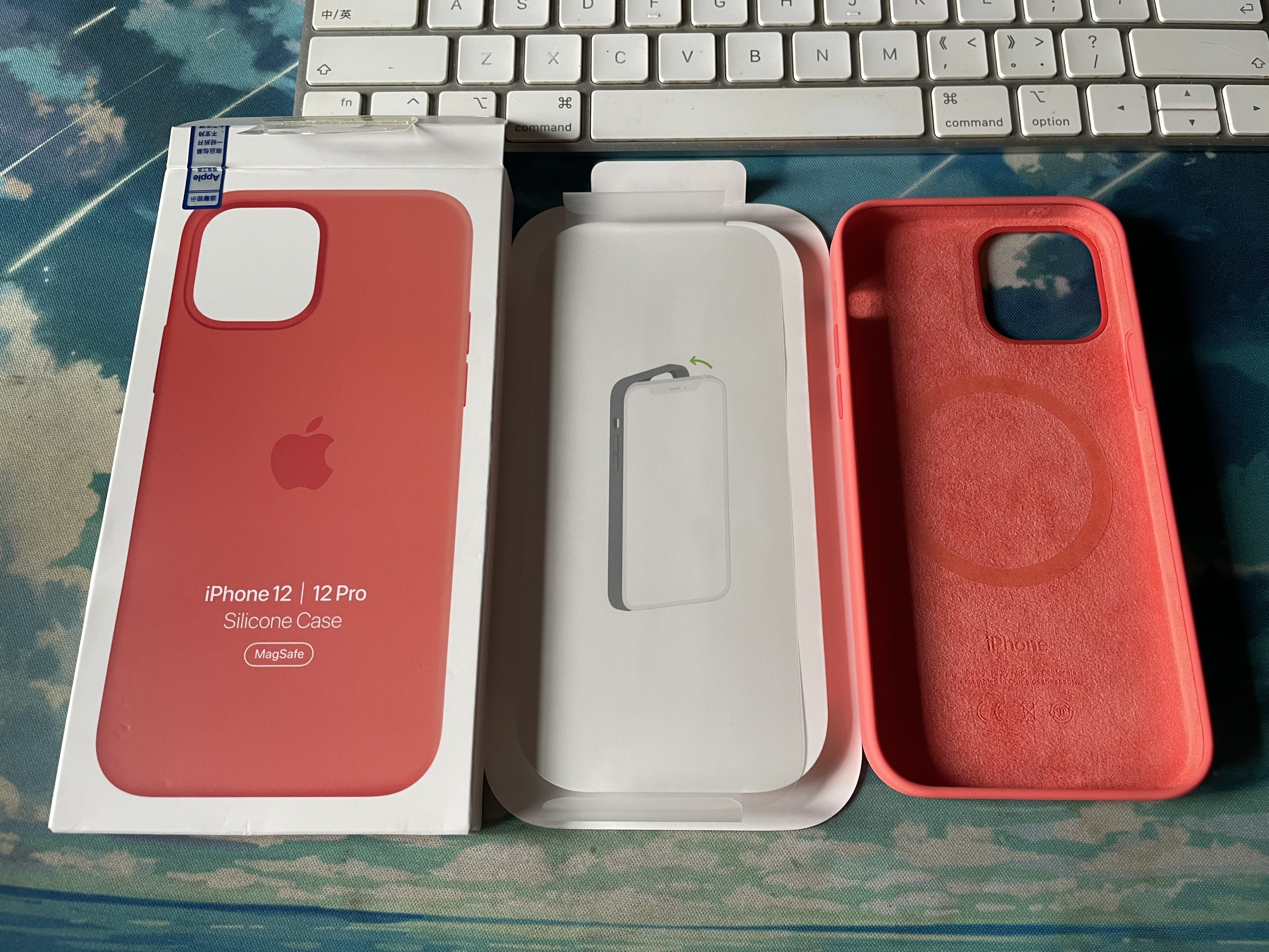 【正品原裝】iPhone12/12Pro手機殼MagSafe磁吸原裝保護殼蘋果12保護套手機外殼 粉橘色 曬單實拍圖