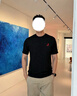 羅蒙（ROMON）冰絲短袖t恤男士圓領提花字母小馬標短袖上衣男爸爸裝運動速干T恤 2515杏色 XL 175 曬單實拍圖