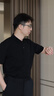 沙馳（SATCHI）[涼感桑蠶絲]短袖POLO衫2026夏商務休閑高端彈力T恤 黑色 M 曬單實拍圖