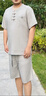 羅蒙（ROMON）爸爸夏裝男士短袖2026新款寬松夏季唐裝體恤男裝t恤亞麻套裝衣服 918808深灰上衣+深灰短褲] 2XL 180 曬單實拍圖