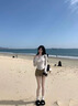 尤克達蒂（yookdd） 短褲女夏季新款美式高級感牛仔短褲高腰緊身辣妹顯瘦百搭a字熱褲 卡其色 S 曬單實拍圖