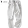 與狼共舞【長(zhǎng)絨棉】純白色四季款牛仔褲休閑百搭直筒長(zhǎng)褲子男803本白32 曬單實(shí)拍圖