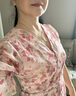 皮爾卡丹2025年夏季新款泡泡袖V領(lǐng)小個(gè)子碎花雪紡短裙修身魚尾粉色連衣裙 短款 L 曬單實(shí)拍圖