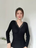 貓人保暖內衣女德絨發(fā)熱女士保暖上衣帶胸墊秋冬打底秋衣 【德絨發(fā)熱+雙面暖絨】灰紫 L 曬單實(shí)拍圖