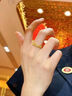 中國(guó)黃金（CHINA GOLD）黃金戒指女款足金鏤空四葉草琺瑯宮廷指環(huán)情人節(jié)生日禮物送女友 琺瑯宮廷戒指 圈號(hào)10  約1.1g 曬單實(shí)拍圖
