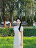 初蟬衣事新中式醋酸改良旗袍女2026夏新款修身國風刺繡緞面氣質提花連衣裙 粉黛云 S （現貨） 曬單實拍圖
