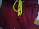 在禮速干沙灘褲男士夏季外穿高端三分短褲跑步健身運動(dòng)休閑帶內襯褲子 酒紅色 XL (145-165斤) 曬單實(shí)拍圖