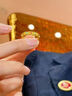 中國(guó)黃金（CHINA GOLD）黃金戒指女款足金鏤空四葉草琺瑯宮廷指環(huán)情人節(jié)生日禮物送女友 琺瑯宮廷戒指 圈號(hào)10  約1.1g 曬單實(shí)拍圖