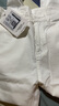 白色彈力牛仔褲男生春秋款寬松修身小腳韓版男士九分休閑長褲大碼 白色-潮牛邦-T808 30 【腰圍2尺3】 曬單實拍圖