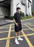 馬克華菲（MARK FAIRWHALE）休閑套裝男士2026夏季新款運動工作寬松高級感上衣短袖襯衫服褲子 黑色 【夏季薄款】 XL 【建議130-145斤】 曬單實拍圖